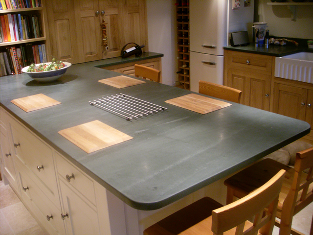 Slate worktop island